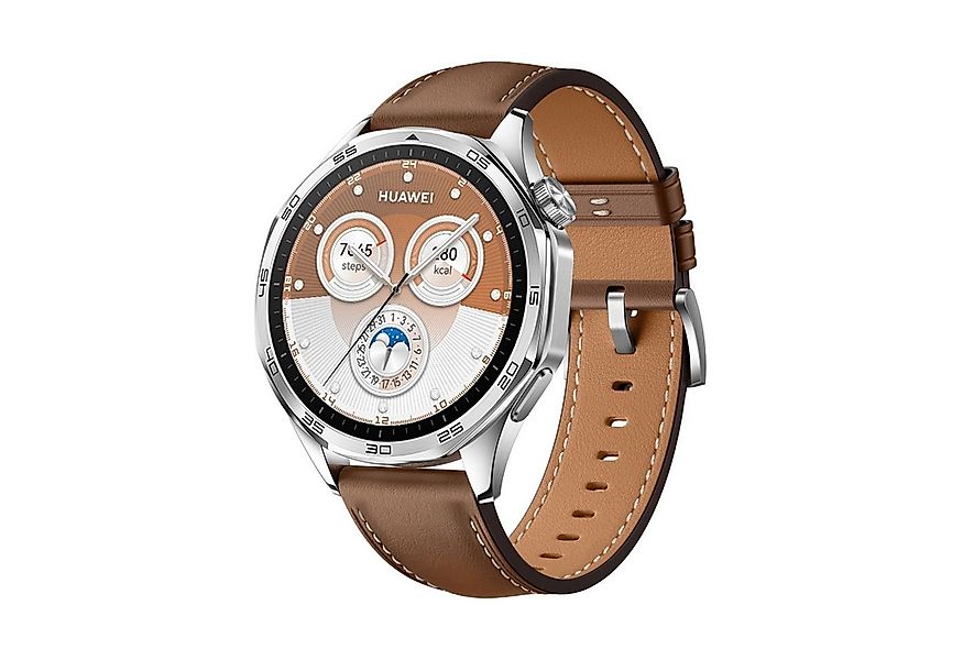 Wigento Smartwatch-Armband Für Huawei Watch GT 5 Pro 46mm Leder Armband sil günstig online kaufen