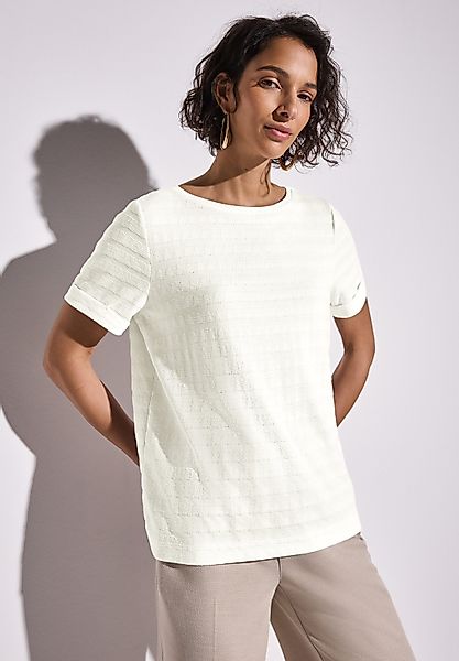 STREET ONE T-Shirt mit Struktur Muster günstig online kaufen