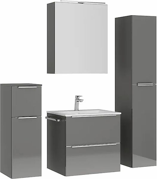 nobilia® Badmöbel-Set »Levere« vormontiert, mit Soft-Close, 4 Stk. tlg. ink günstig online kaufen