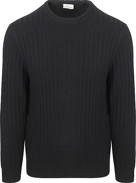 Profuomo Pullover Rib Wool Blend Navy  - Größe M günstig online kaufen