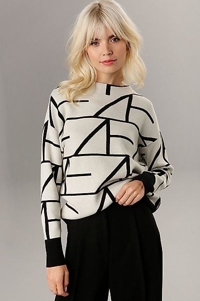 Aniston SELECTED Strickpullover mit elegantem Jacquard-Muster günstig online kaufen