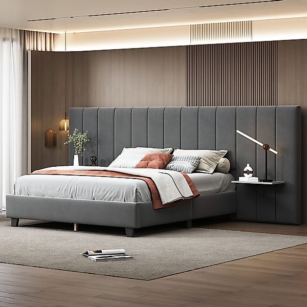 Flieks Polsterbett, Doppelbett 160x200cm Samt mit günstig online kaufen