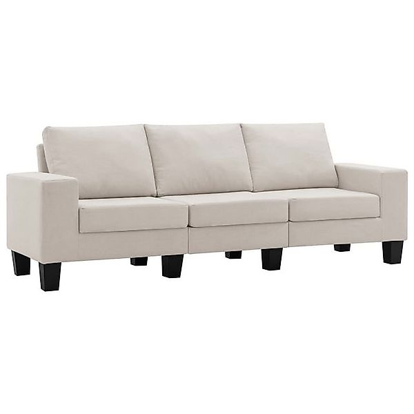 vidaXL Sofa 3-Sitzer-Sofa Creme Stoff günstig online kaufen