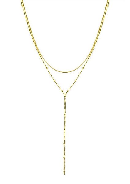 Hey Happiness Y-Kette Layer Damen Edelstahl 18K Roségold vergoldet, Erbsket günstig online kaufen