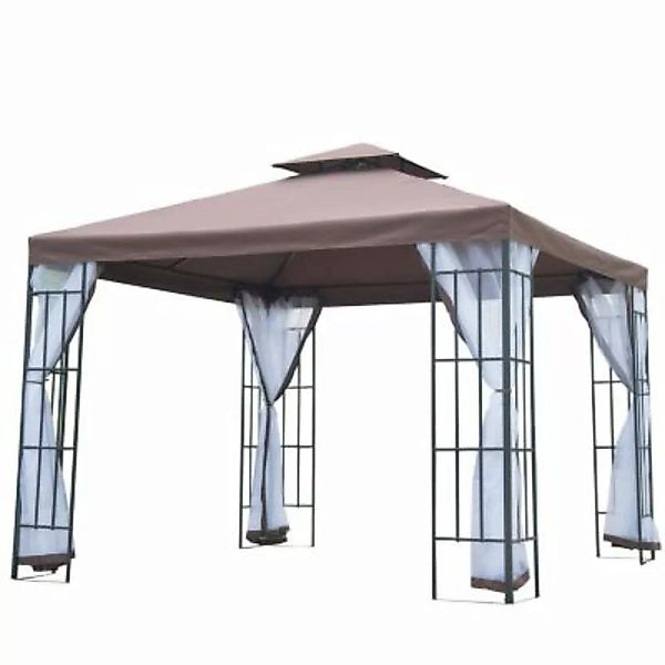 Outsunny Gartenpavillon mit Doppeldach mehrfarbig günstig online kaufen