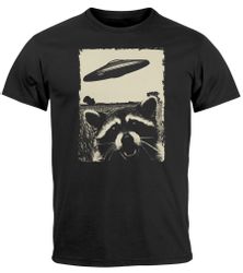 Neverless Print-Shirt Herren T-Shirt UFO Waschbär günstig online kaufen