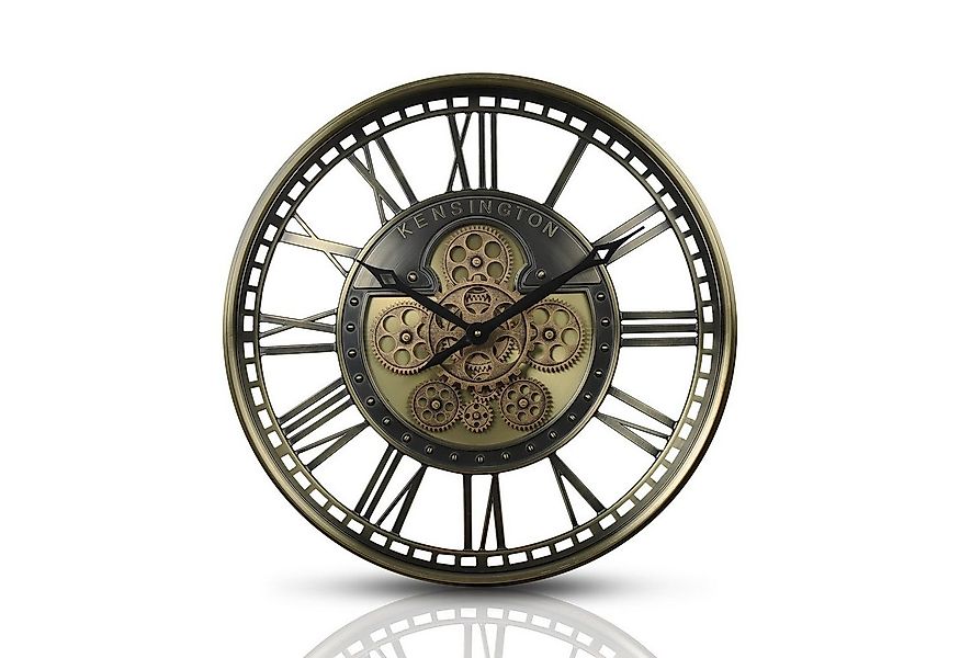 Samilito Uhr Wanduhr mit echtem Bewegungsgetriebe Zahnrädern in Gold günstig online kaufen