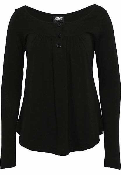URBAN CLASSICS Kurzarmshirt "Urban Classics Damen Ladies Viscose Button Up günstig online kaufen