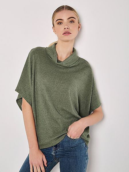 Apricot Kurzarmpullover Cape in Rippstrick, mit günstig online kaufen