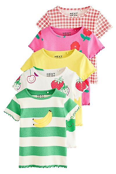 Next T-Shirt T-Shirts mit Rippenmuster, 5er-Pack günstig online kaufen
