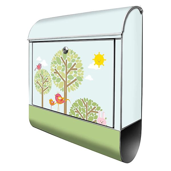 Banjado Design Briefkasten Silber Pulverbeschichtet 39x47x14cm 2 Schlüssel günstig online kaufen