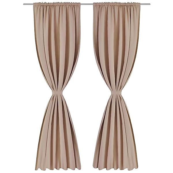 Verdunkelungs-vorhänge Mit Schlaufen 135 X 245 Cm Creme Blackout günstig online kaufen