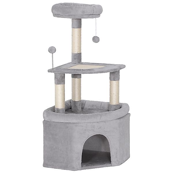 PawHut Kratzbaum 114 cm Katzenspielzeug mit Sisal-Kratzflächen, Plattform, günstig online kaufen