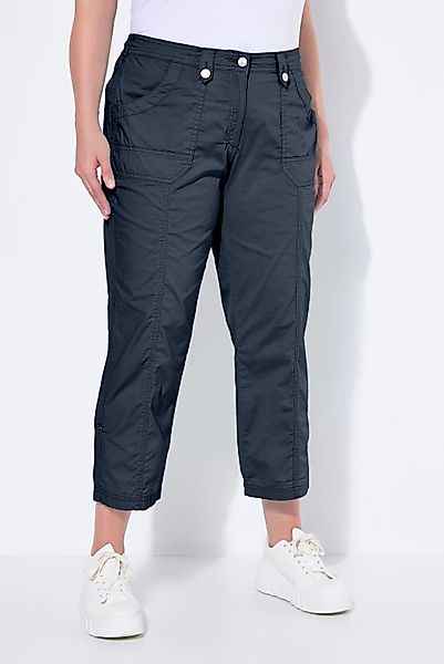 Ulla Popken Funktionshose 7/8-Cargohose Krempelriegel Komfortbund günstig online kaufen