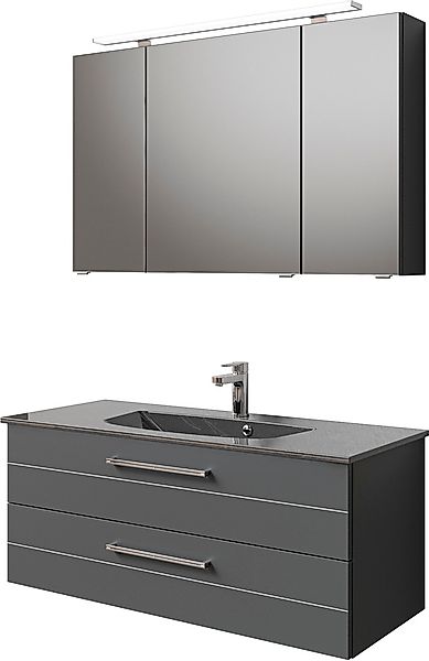 Saphir Badmöbel-Set »Serie 6025 2-teilig Mineralmarmor-Waschtisch mit LED-S günstig online kaufen