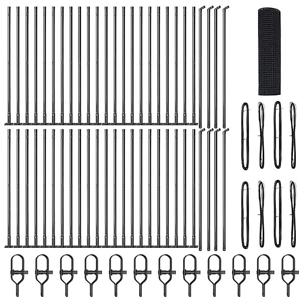 vidaXL Zaunpfosten Grau 100 x 0,8 m 12 x 12 mm Maschen Stahl und PVC 335261 günstig online kaufen