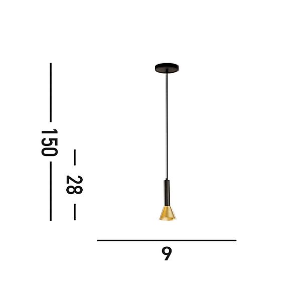 Pendellampe Signal, Ø 9 cm, schwarz/goldfarben, Metall günstig online kaufen