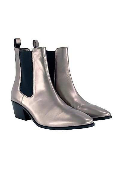 Ulla Popken Chelsea-Stiefeletten Metallic-Lederoptik Weite H Stiefel günstig online kaufen