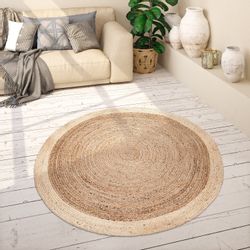 Paco Home Teppich "Viborg 594" rund 6 mm Höhe Jute, Modern, Boho, Ethno, Ha günstig online kaufen