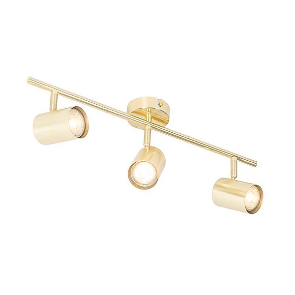 Qazqa LED Aufbaustrahler Jeana, ohne Leuchtmittel, GU10, Messing, Modern, S günstig online kaufen