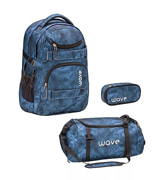 Wave Infinity Rucksack Set mit Schlamperbox und Sporttasche, Gloomy günstig online kaufen
