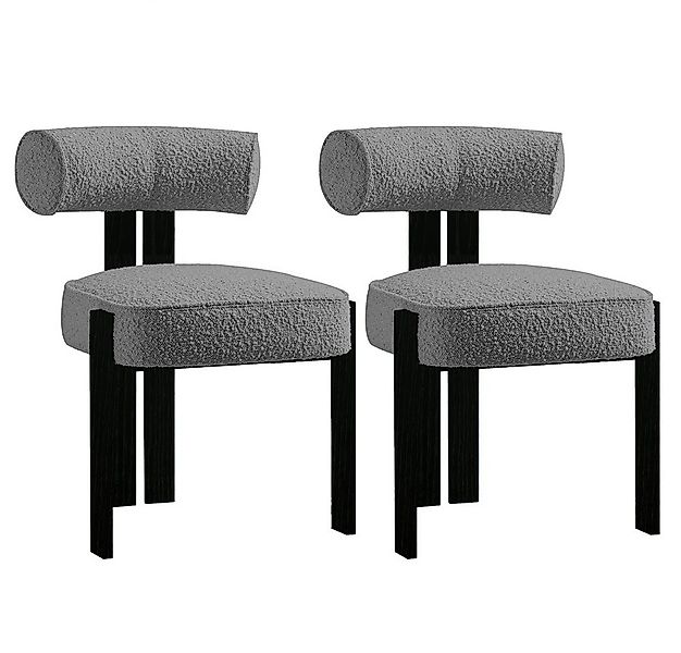 GarveeMore Stuhl Esszimmerstühle Runde Boucle Stühle Polsterstuhl mit Holzg günstig online kaufen