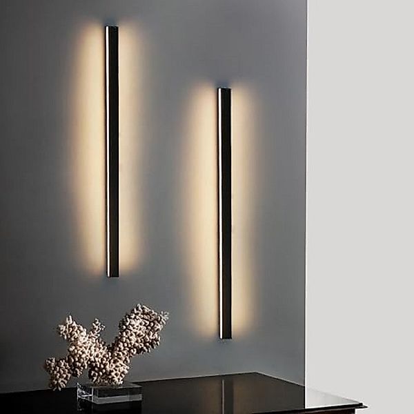 ZMH LED Wandleuchte Innen Schwarz 60/80/100CM Wandlampe 3000K Modern Flur S günstig online kaufen