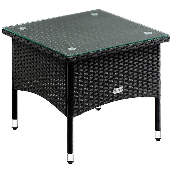 Casaria Beistelltisch, Polyrattan 50x50x45cm Höhenverstellbar 5mm günstig online kaufen