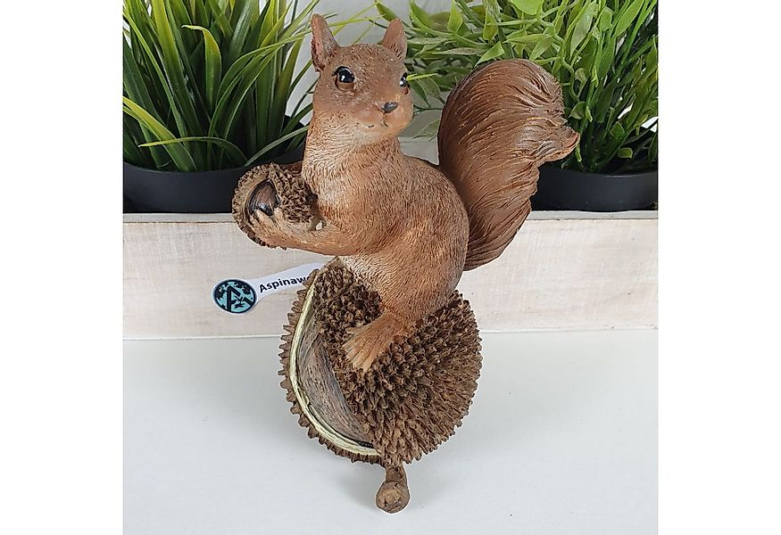 Aspinaworld Tierfigur Deko Eichhörnchen Figur auf Kastanie 17 cm günstig online kaufen