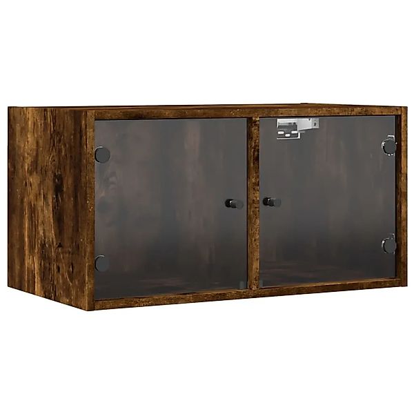 vidaXL Wandschrank mit Glastüren Räuchereiche 68,5x37x35 cm günstig online kaufen