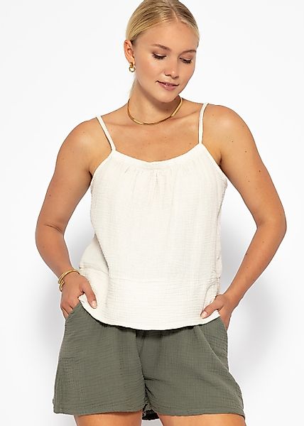 SASSYCLASSY T-Shirt Musselin Top mit Trägern günstig online kaufen