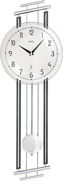 AMS Funk-Pendelwanduhr F5314 (Quarzuhr, Aluminium-/Holzgehäuse,Esszimmer,Wo günstig online kaufen