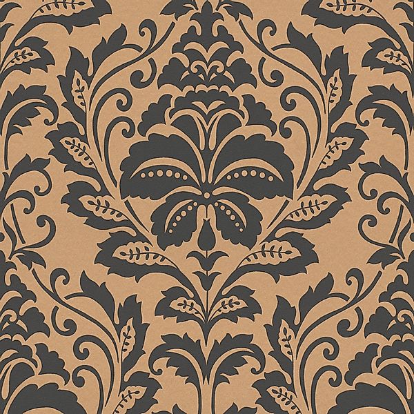 Bricoflor Kupfer Tapete mit Ornament Metallic Neobarock Tapete mit Muster i günstig online kaufen