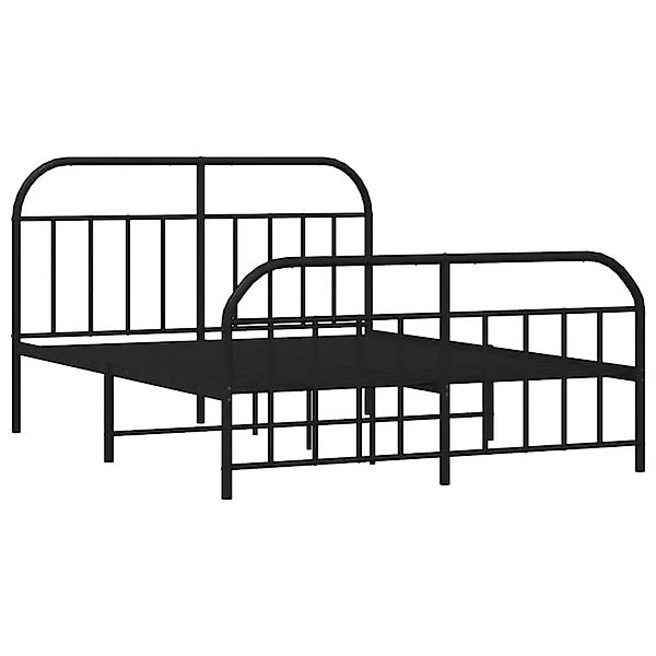 vidaXL Metallbett ohne Matratze mit Fußteil Schwarz 180x200 cm 353657 günstig online kaufen