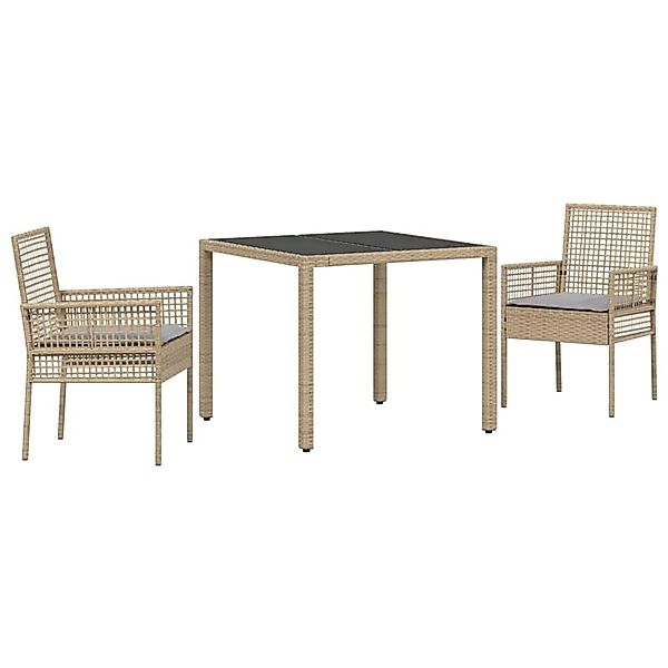 vidaXL Garten Essgruppe 3-Tlg Beige Poly Rattan 3334879 günstig online kaufen
