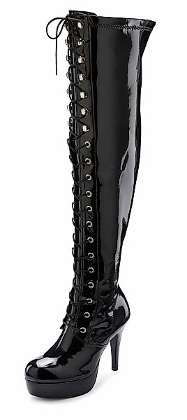 LASCANA Belle Affaire Overkneestiefel "High-Heel-Stiefelette zum Schnüren", günstig online kaufen