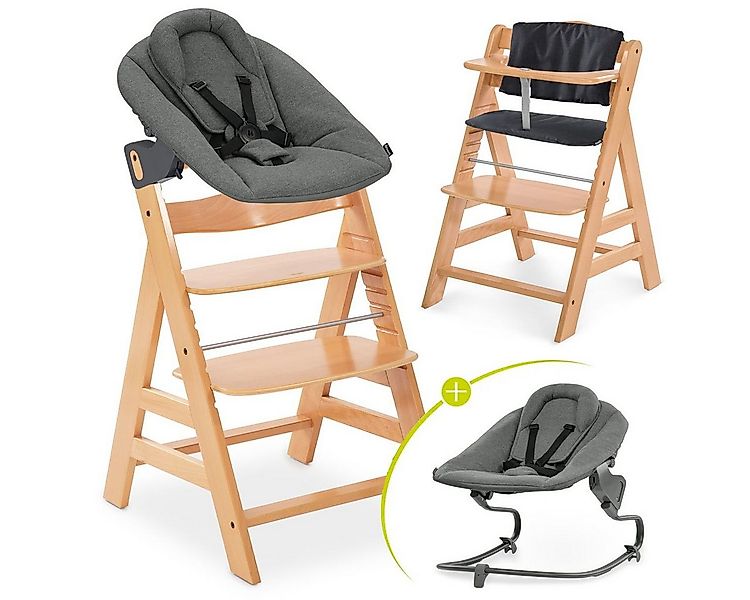 Hauck Tischsitz Alpha Plus Natur Newborn Set, Holz Babystuhl ab Geburt inkl günstig online kaufen