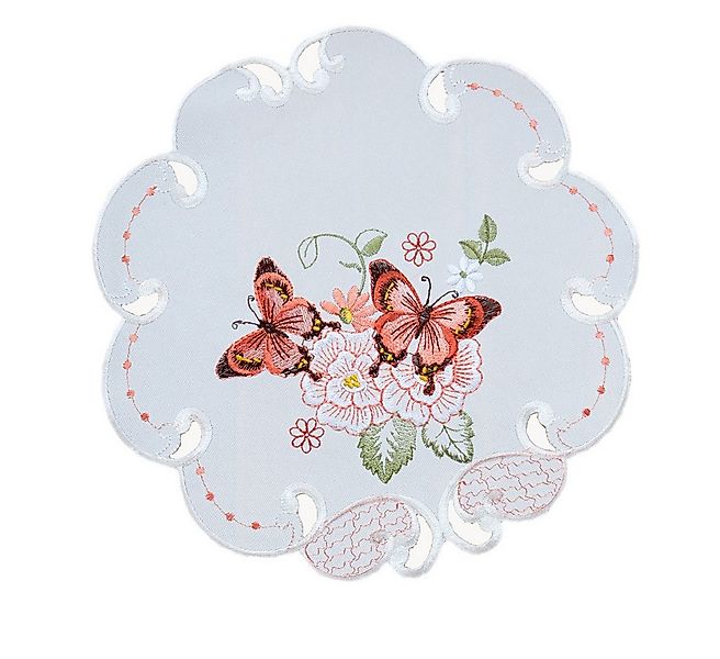 texpot Tischdecke Tischtuch Stickerei Schmetterling (1-tlg) günstig online kaufen