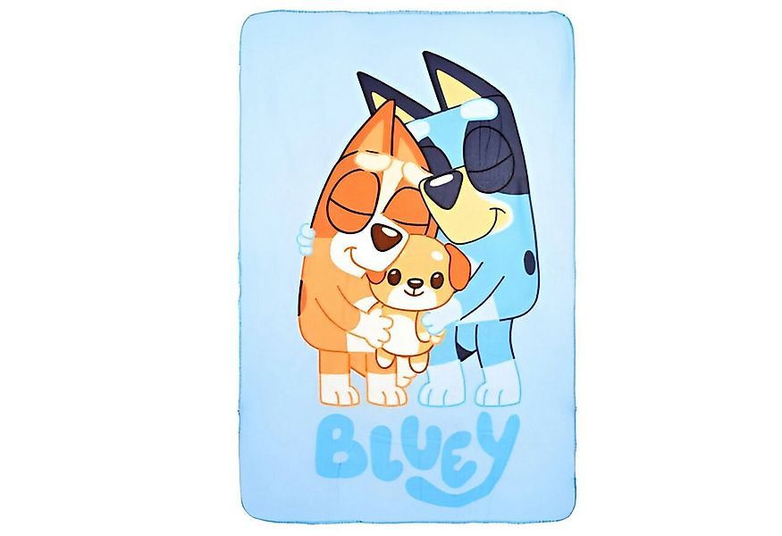 Wohndecke Bluey und Bingo Kinder Fleecedecke leichte Kuscheldecke 100x150, günstig online kaufen