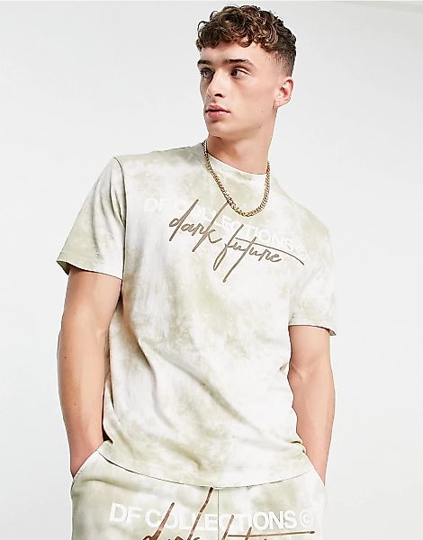 ASOS – Dark Future – Legeres T-Shirt in verwaschenem Braun mit Logostickere günstig online kaufen