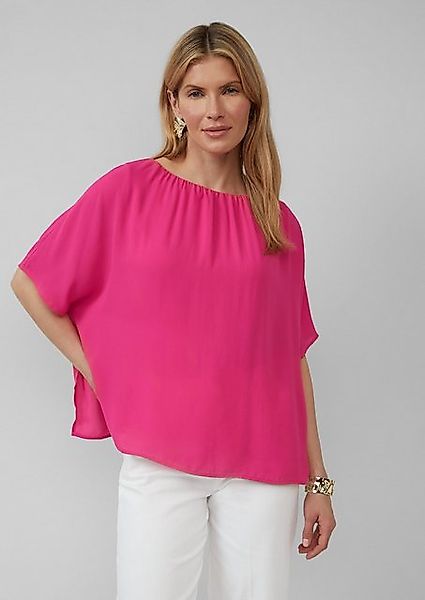 s.Oliver BLACK LABEL Kurzarmshirt Chiffonshirt im Loose Fit mit Jerseyfutte günstig online kaufen