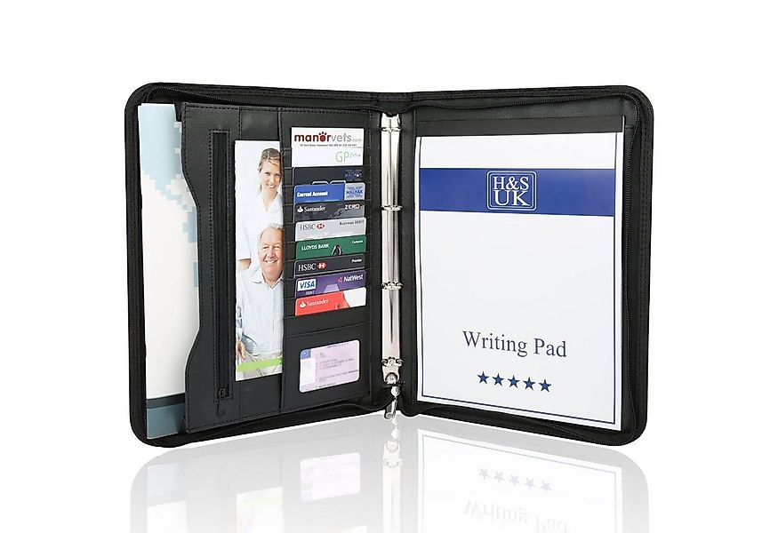 H&S Konferenzmappe A4 Schreibmappe mit Ringbuch Konferenzmappe mit Reißvers günstig online kaufen