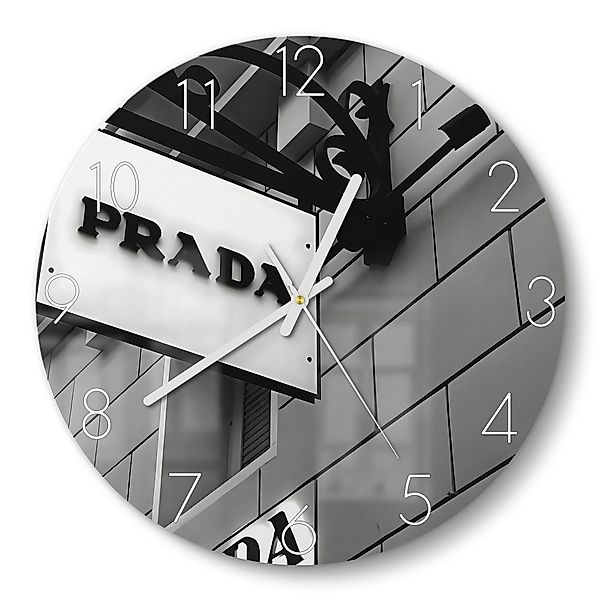 DEQOART Wanduhr 'Prada Monochrome' (Glas Glasuhr günstig online kaufen