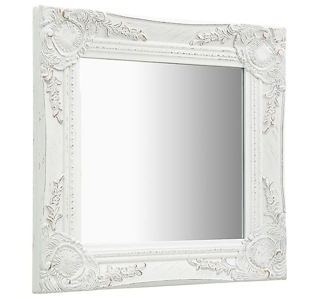 furnicato Wandspiegel Weiß 40 x 40 cm mit Barockrahmen (1-St) günstig online kaufen