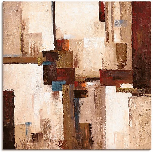 Artland Leinwandbild "Rote und braune Vierecke I" Muster 1 Stk. tlg. auf Ke günstig online kaufen