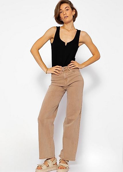 SASSYCLASSY Ripptanktop Top mit breiten Trägern und kleinen V-Ausschnitt To günstig online kaufen