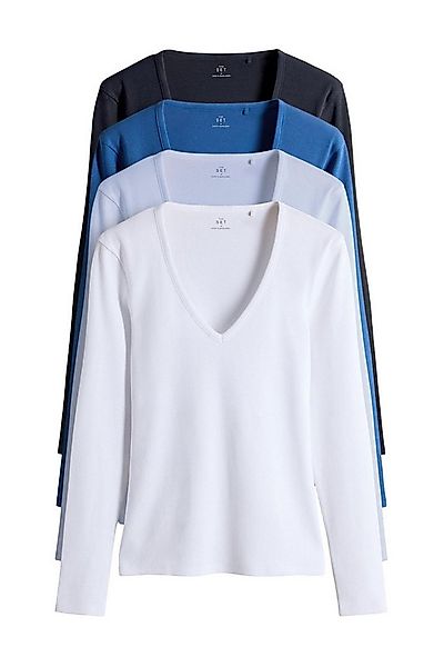 The Set Langarmshirt The Set Langarmshirts mit V-Ausschnitt, 4er-Pack (4-tl günstig online kaufen