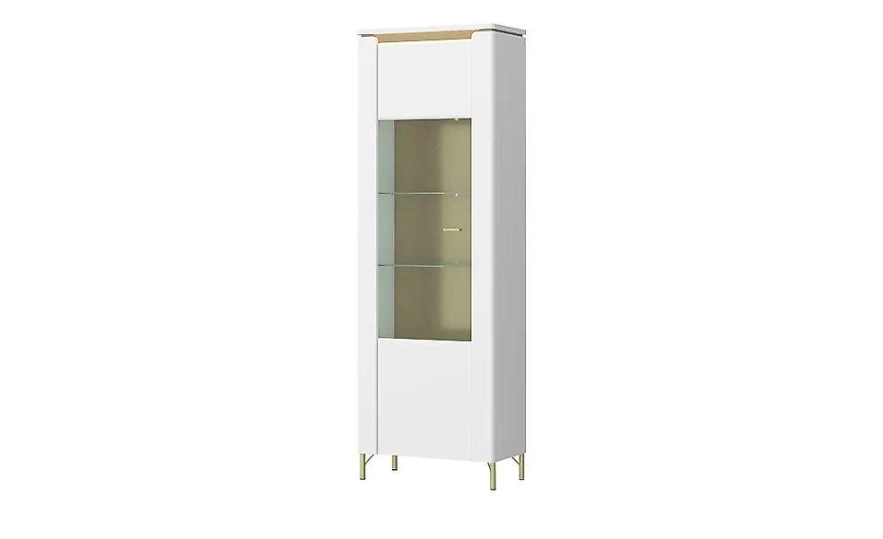 Vitrine mit Softclose Losini ¦ weiß ¦ Maße (cm): B: 70 H: 201 T: 40.0 Schrä günstig online kaufen