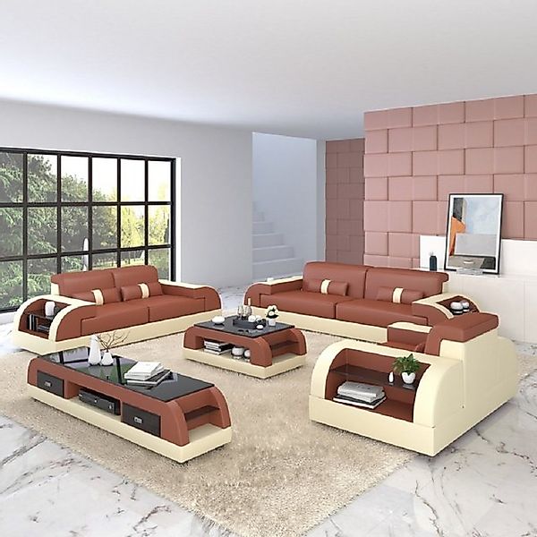 JVmoebel Sofa Sofagarnitur 3+3 Set Design Sofas Polster Couchen Leder, Made günstig online kaufen