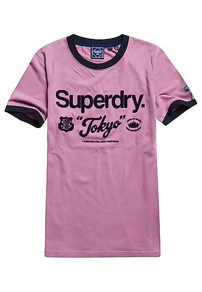 Superdry Damen T-Shirt CL AC RINGER TEE Dazed Lilac Lila günstig online kaufen